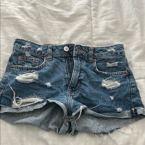 Divided Blue Jean Shorts Distressed Vintage Style